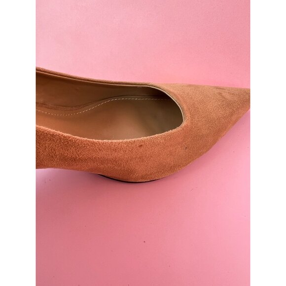 Zara Tan Suede Tortoiseshell Heels Womens Size 10 - Picture 6 of 6